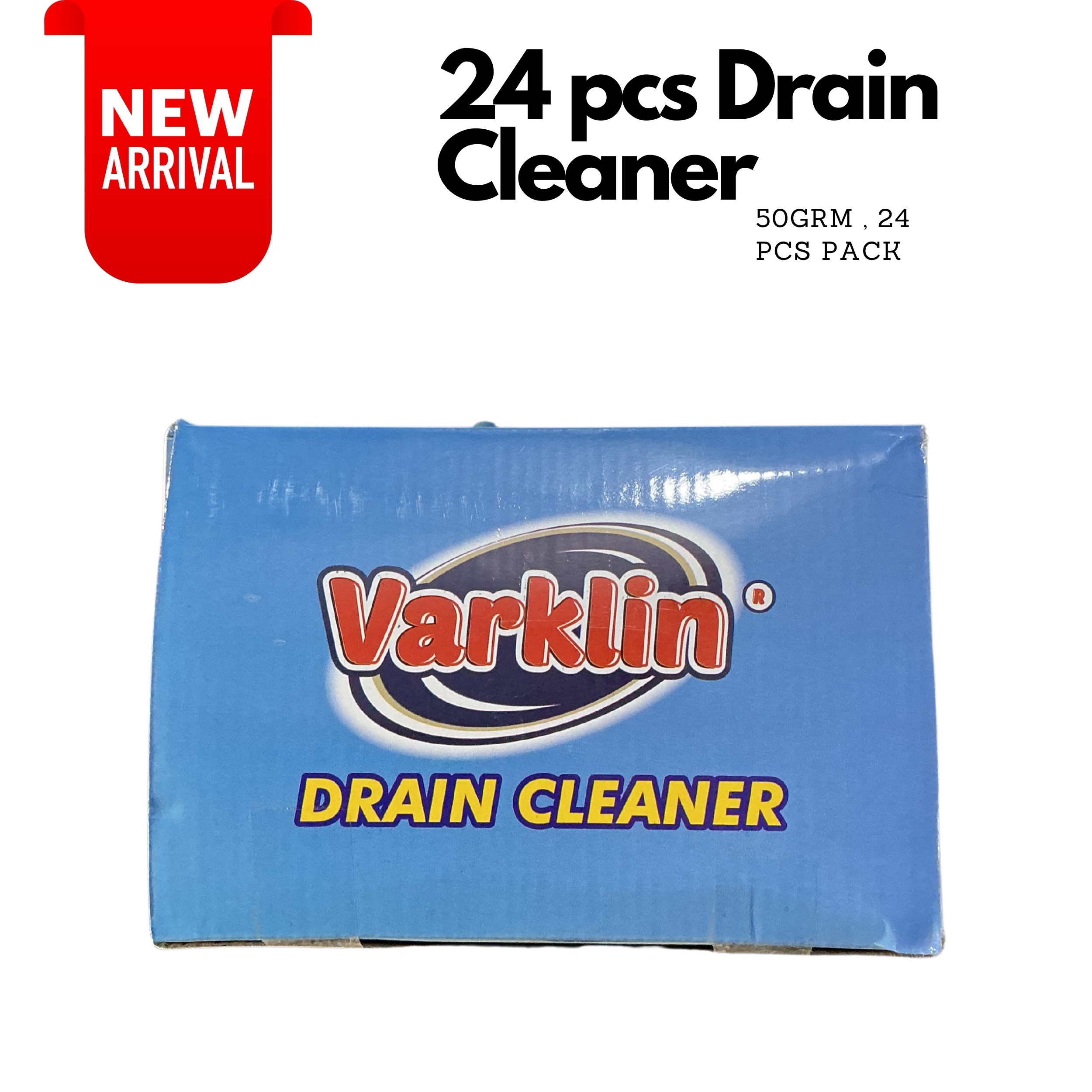 Drain cleaner bulk pack, 24 piece, 50 g packs